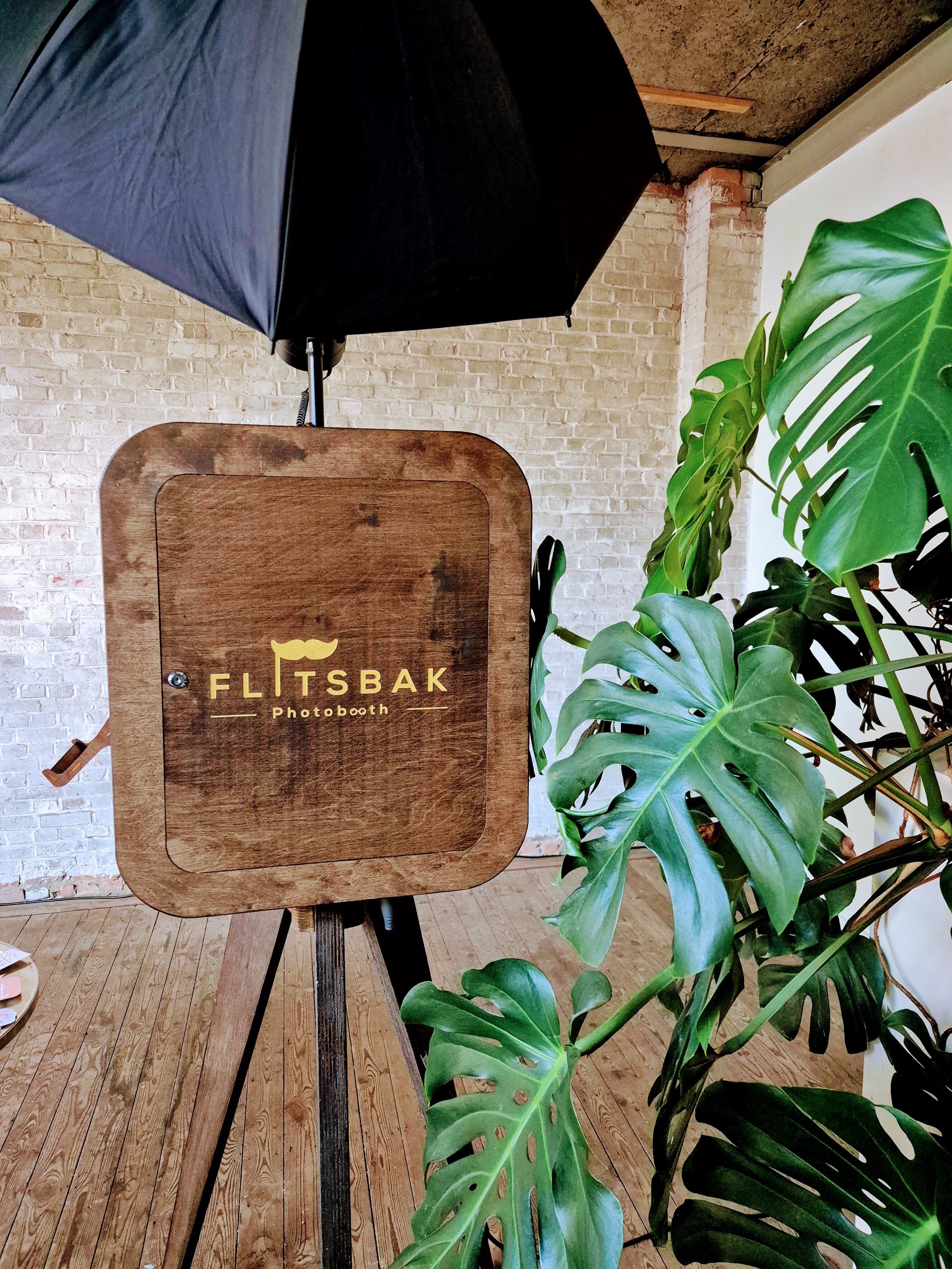 Flitsbak-booth op een bedrijfsfeest