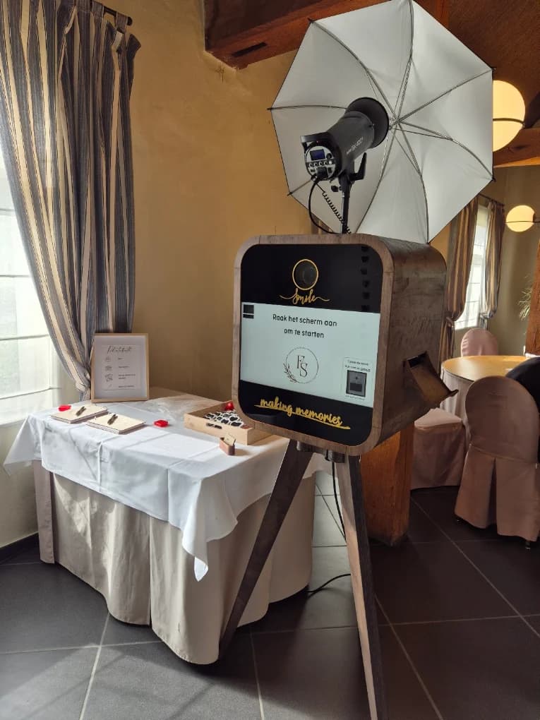 Flitsbak booth in een feestzaal